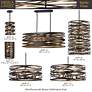 Minka Lavery Vortic Flow 14" 6-Light Bronze and Mosaic Gold Pendant