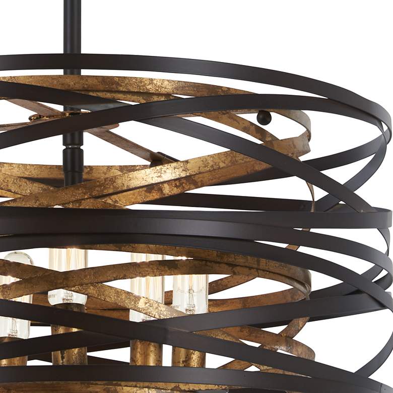 Image 4 Minka Lavery Vortic Flow 16" Dark Bronze and Gold 5-Light Pendant more views