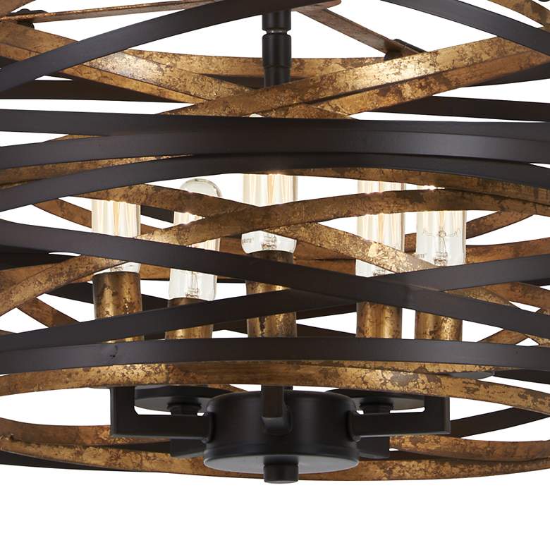 Image 5 Minka Lavery Vortic Flow 16" Dark Bronze and Gold 5-Light Pendant more views