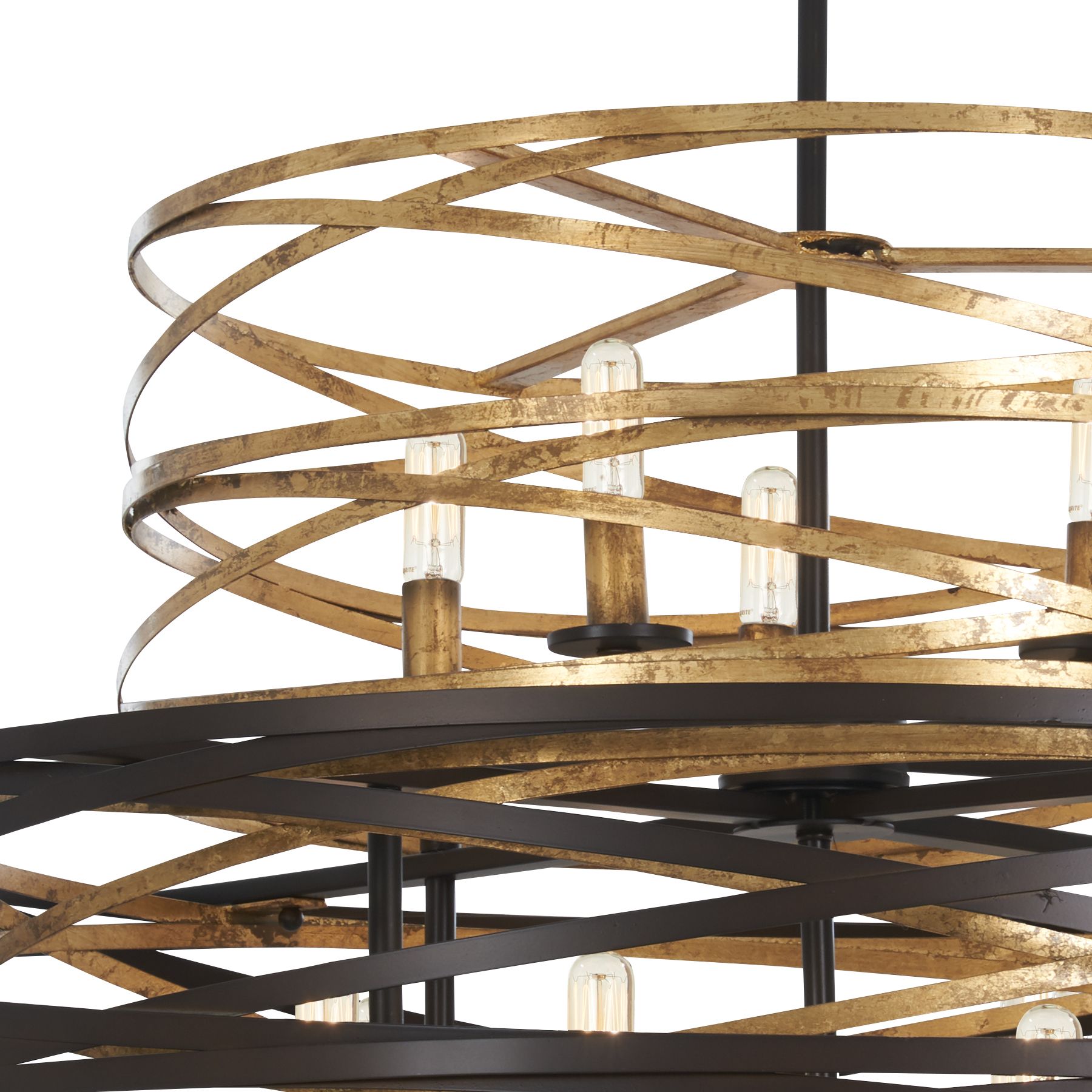 Image 3 Minka-Lavery Vortic Flow 18-Light Dark Bronze and Mosaic Gold Chandelier more views