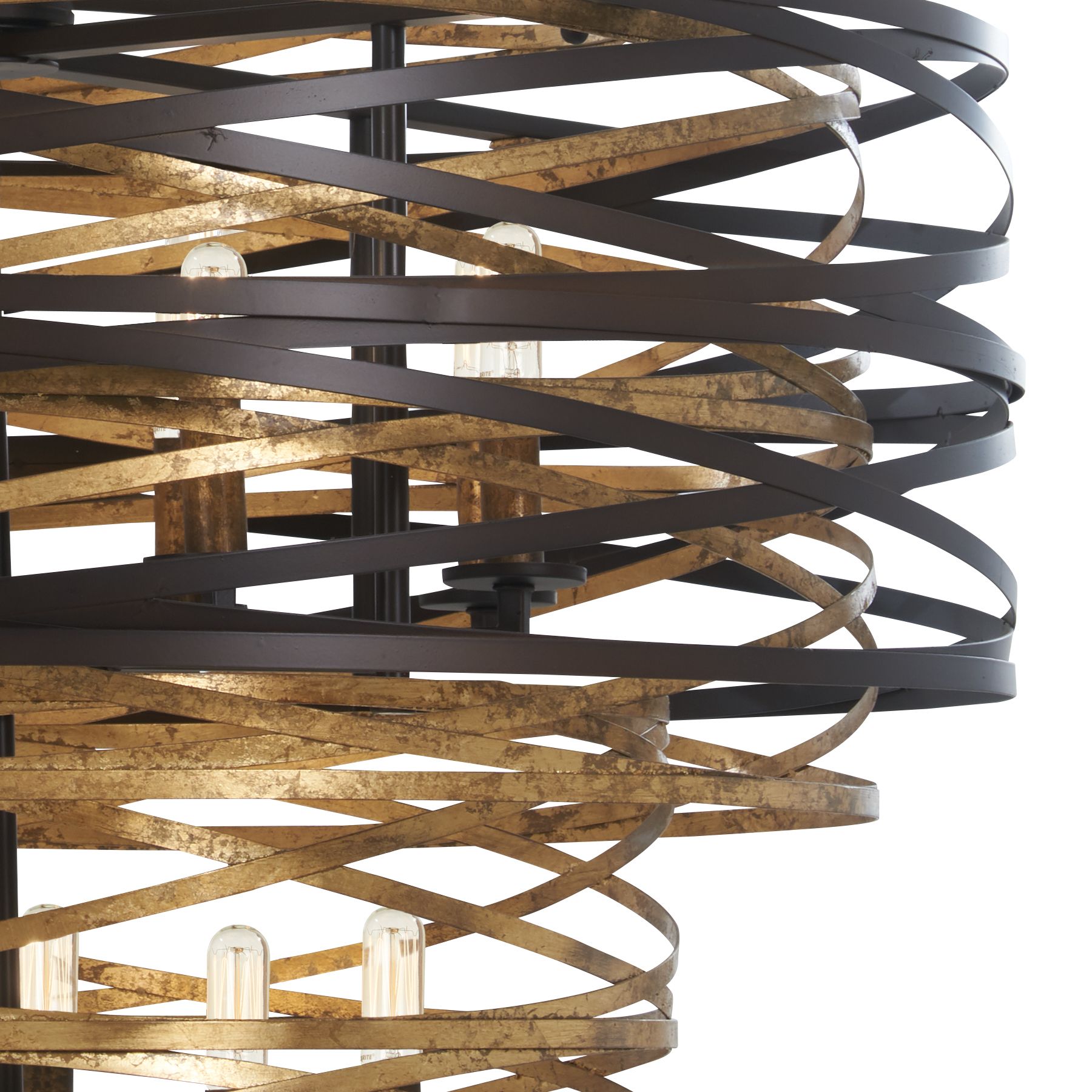 Image 4 Minka-Lavery Vortic Flow 18-Light Dark Bronze and Mosaic Gold Chandelier more views