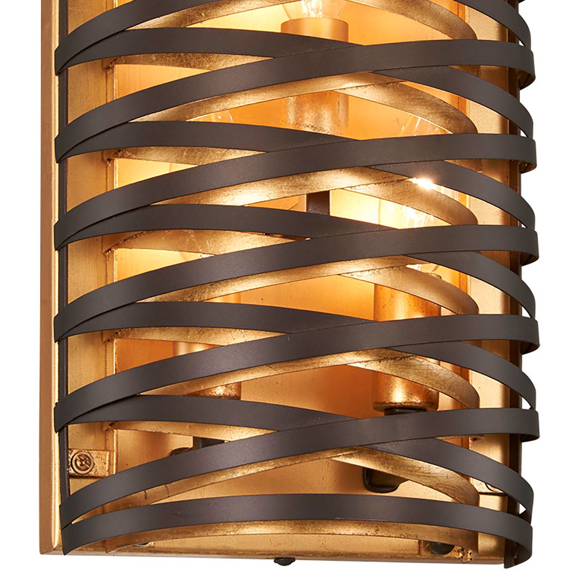 Image 2 Minka-Lavery Vortic Flow 3-Light Dark Bronze with Mosaic Gold Wall Sconce more views