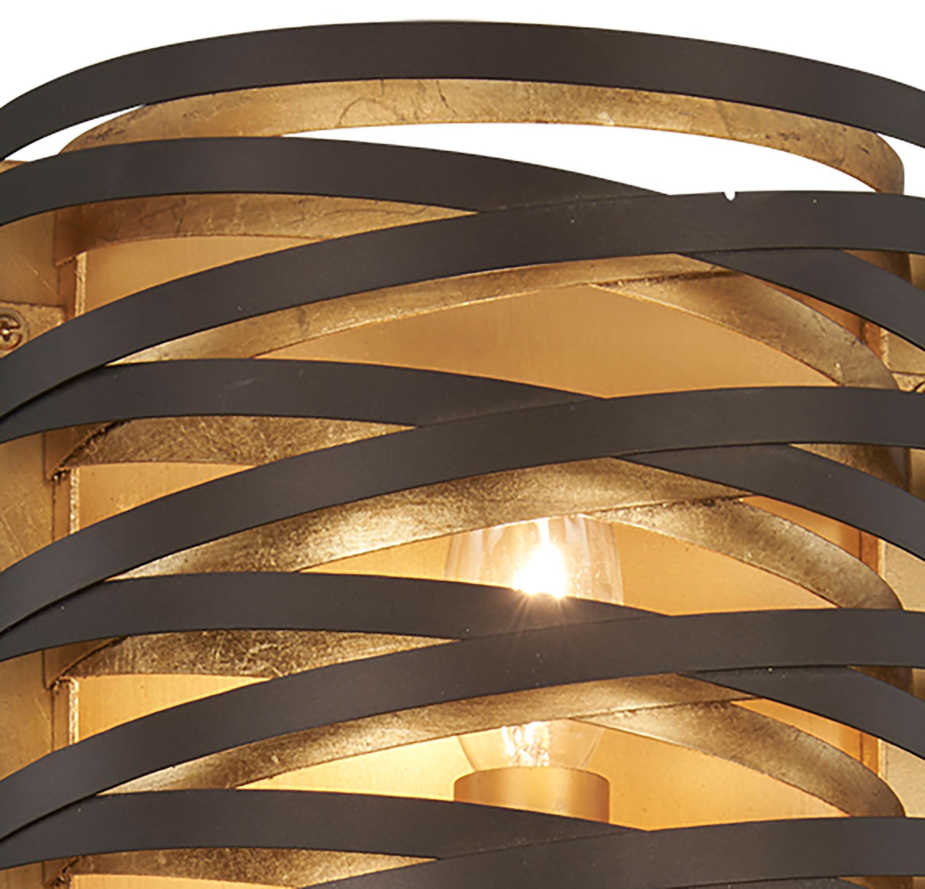 Image 4 Minka-Lavery Vortic Flow 3-Light Dark Bronze with Mosaic Gold Wall Sconce more views