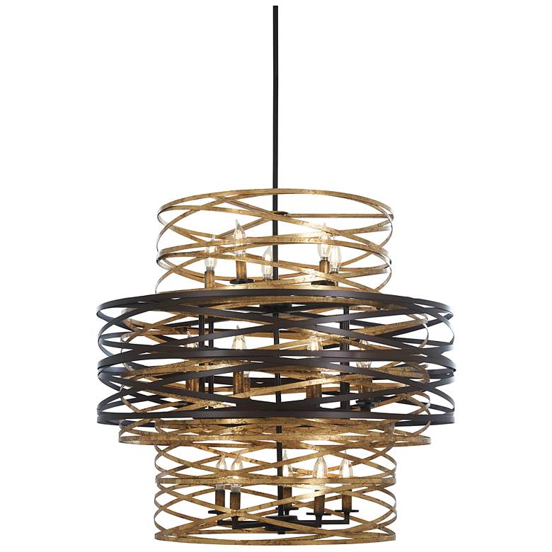 Image 2 Minka Lavery Vortic Flow 30" Bronze and Gold 18-Light Modern Pendant