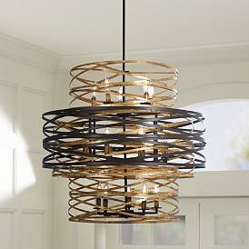 Image1 of Minka Lavery Vortic Flow 30" Bronze and Gold 18-Light Modern Pendant
