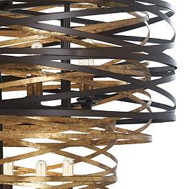 Image4 of Minka Lavery Vortic Flow 30" Bronze and Gold 18-Light Modern Pendant more views