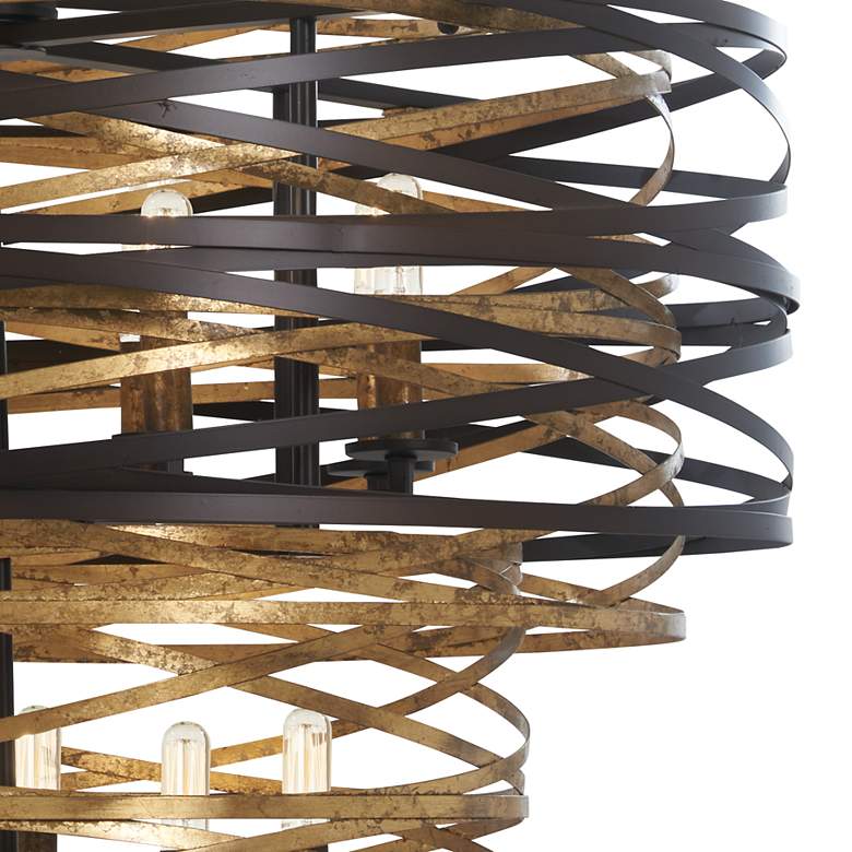 Image 4 Minka Lavery Vortic Flow 30" Bronze and Gold 18-Light Modern Pendant more views