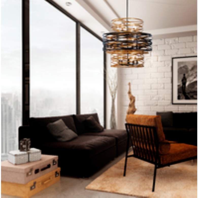 Image 5 Minka Lavery Vortic Flow 30" Bronze and Gold 18-Light Modern Pendant more views
