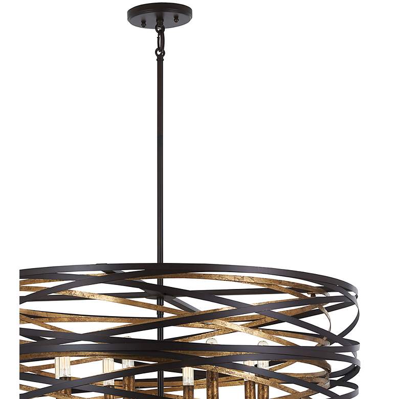 Image 3 Minka-Lavery Vortic Flow 30 inch Wide 8-Light Bronze and Gold Pendant more views