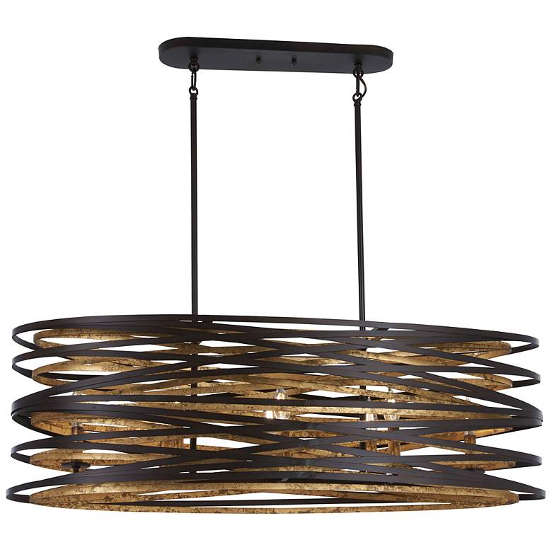 Image 2 Minka Lavery Vortic Flow 40 inch Bronze Gold Kitchen Island Light Pendant