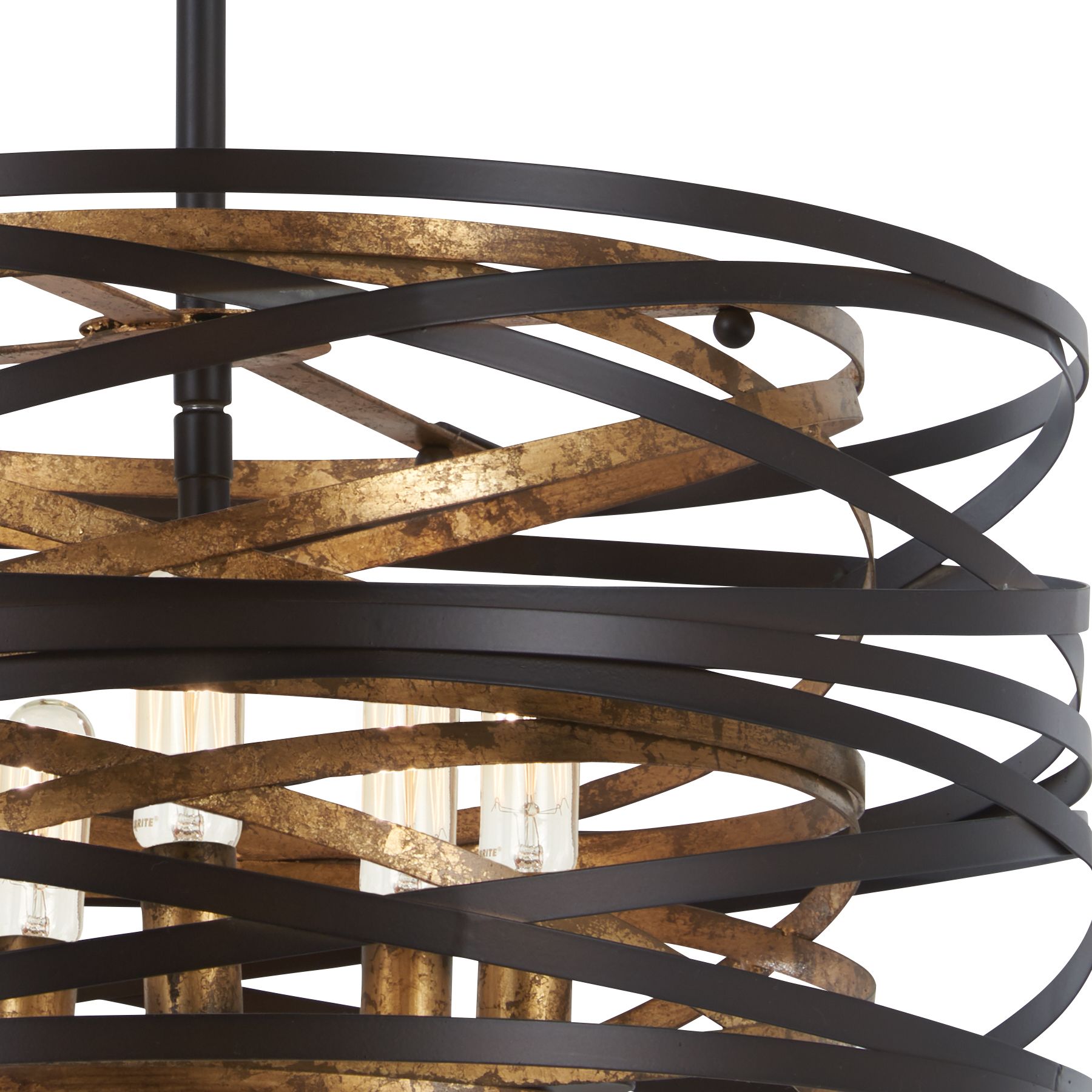 Image 5 Minka-Lavery Vortic Flow 5-Light Bronze and Gold Pendant to Semi-Flush more views