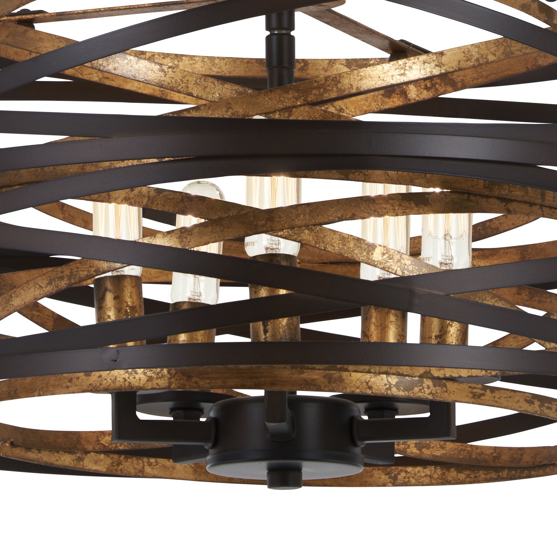 Image 6 Minka-Lavery Vortic Flow 5-Light Bronze and Gold Pendant to Semi-Flush more views