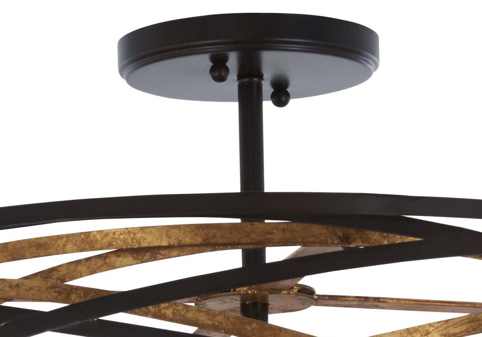 Minka-Lavery Vortic Flow 5-Light Dark Bronze Semi-Flush to Pendant