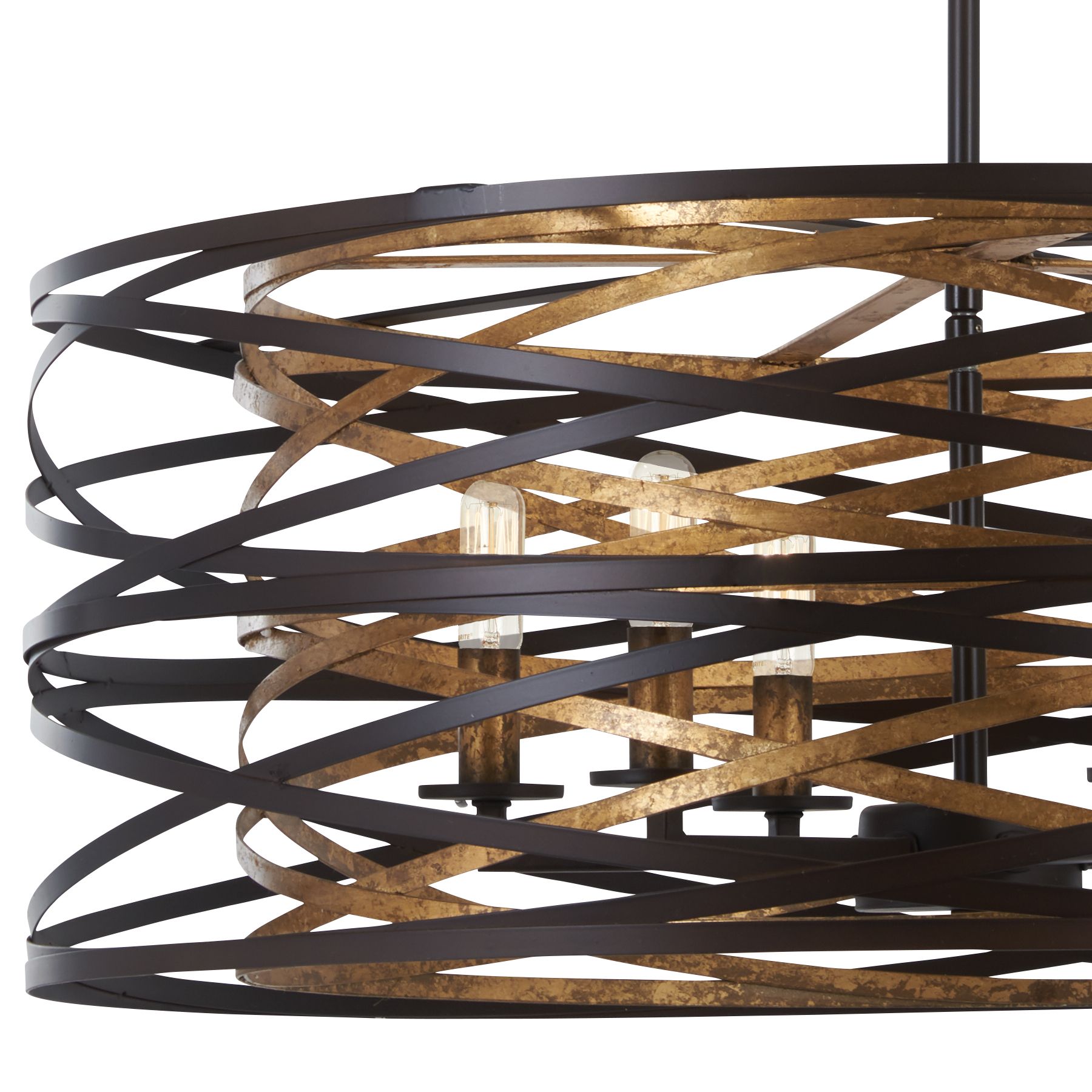 Image 5 Minka-Lavery Vortic Flow 6-Light Dark Bronze with Mosaic Gold Pendant more views