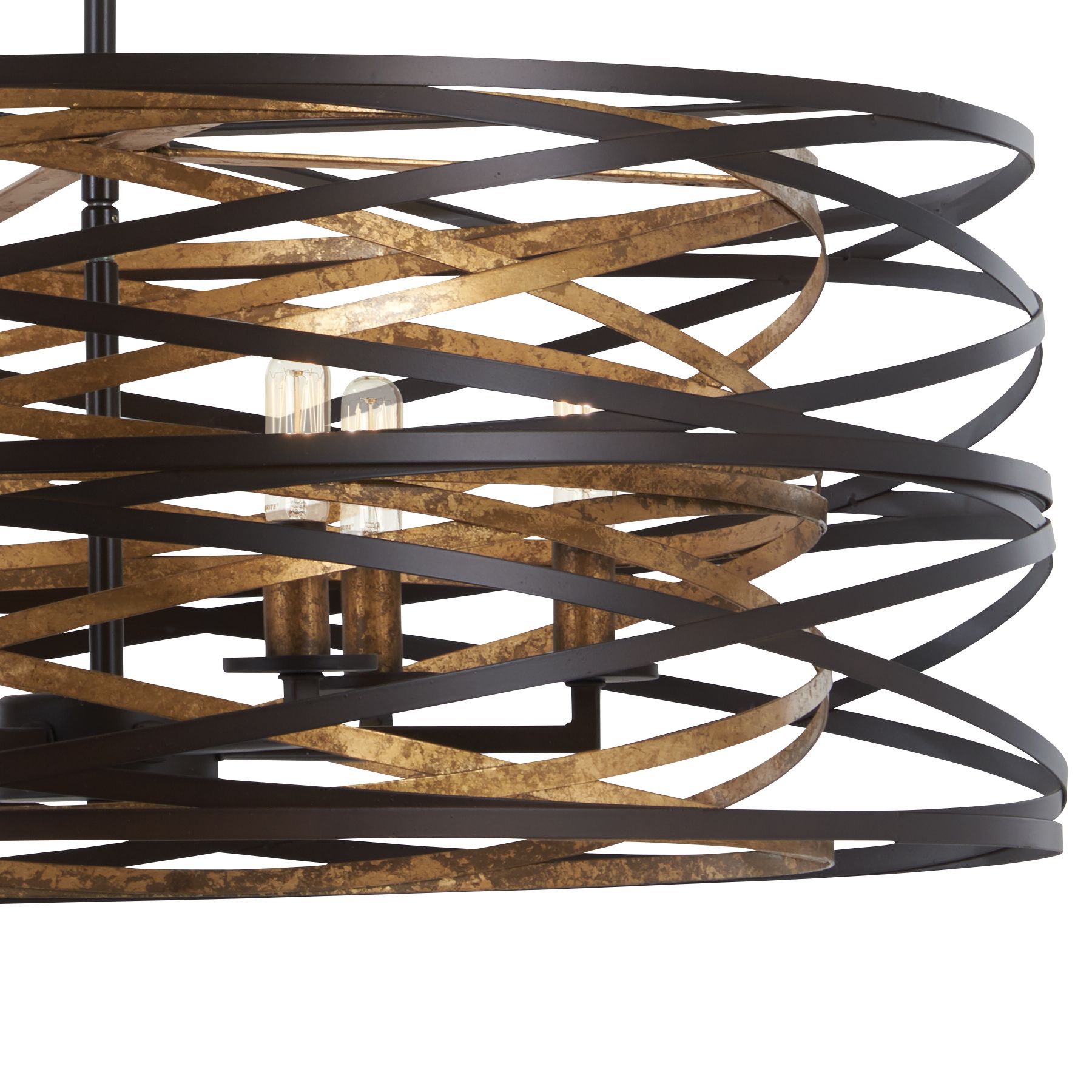 Image 6 Minka-Lavery Vortic Flow 6-Light Dark Bronze with Mosaic Gold Pendant more views