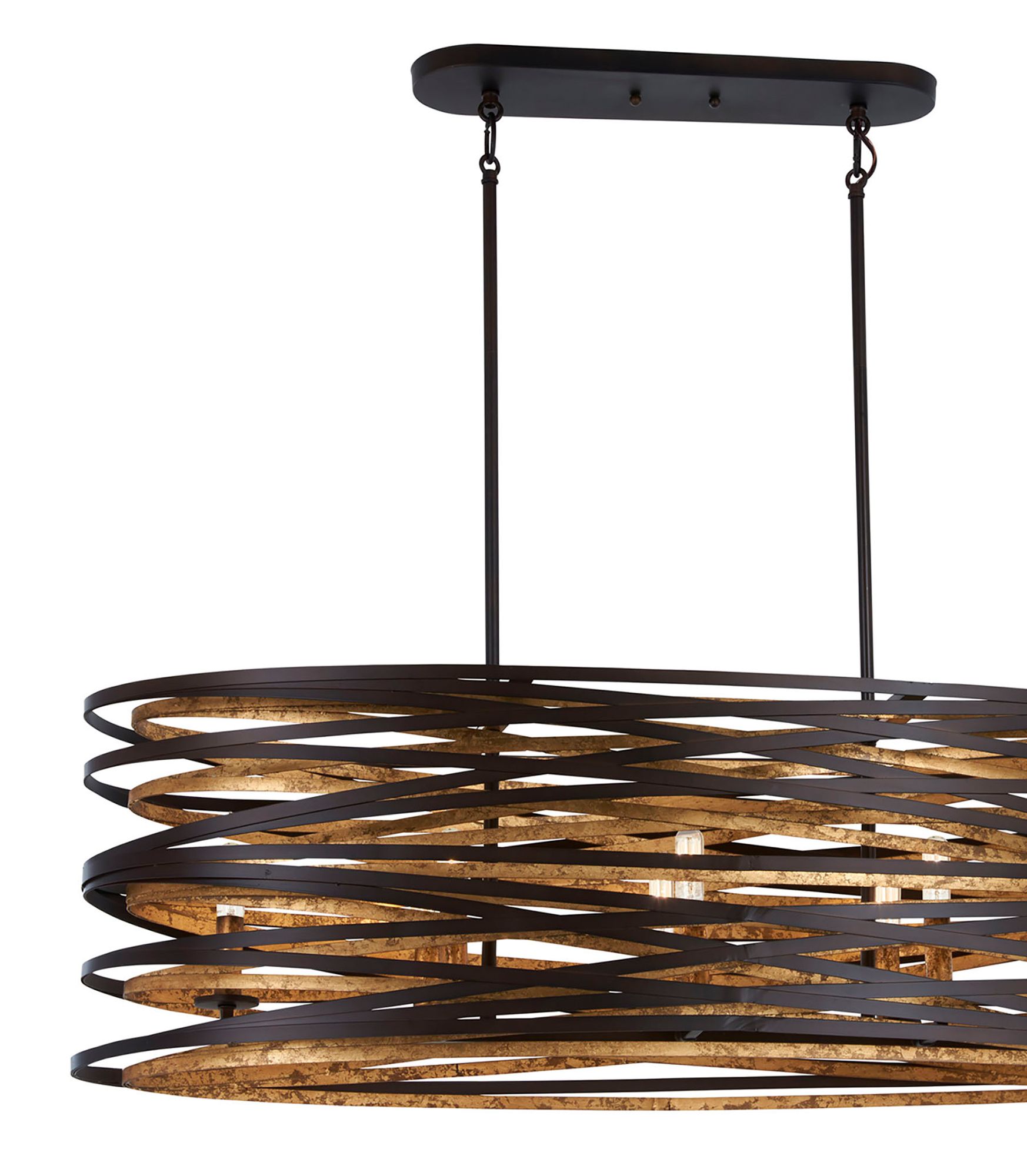 Image 3 Minka-Lavery Vortic Flow 8-Light Dark Bronze and Gold Island Chandelier more views