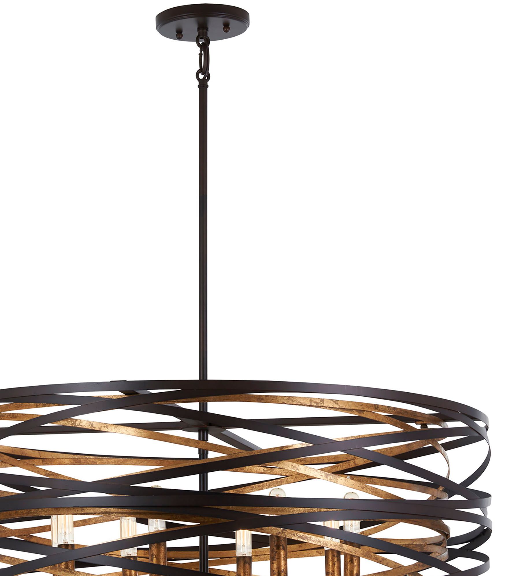 Image 5 Minka-Lavery Vortic Flow 8-Light Dark Bronze with Mosaic Gold Pendant more views