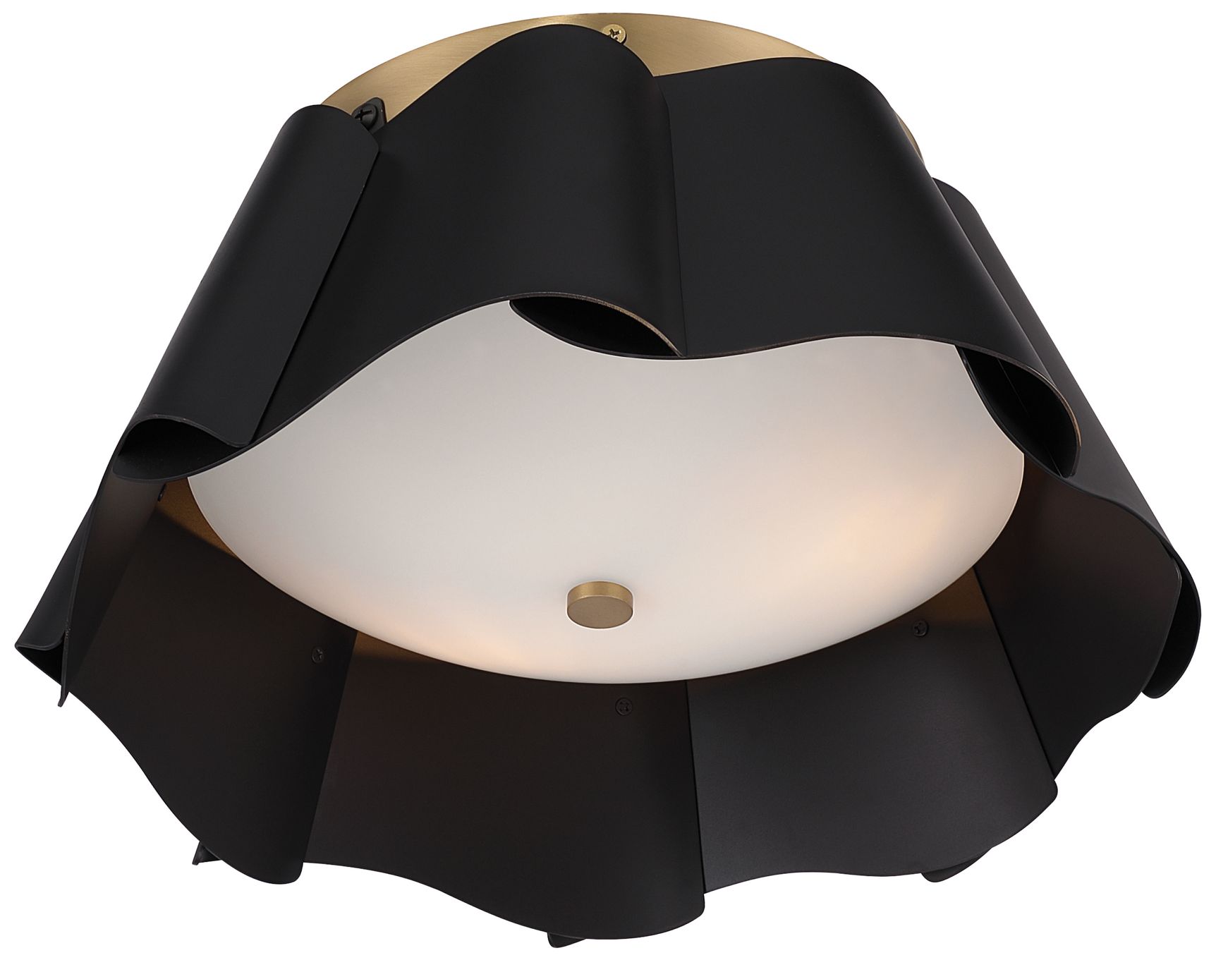 Minka Lavery Waveform 3-Light 14-in Bronze and Brass Flush Mount with Shade