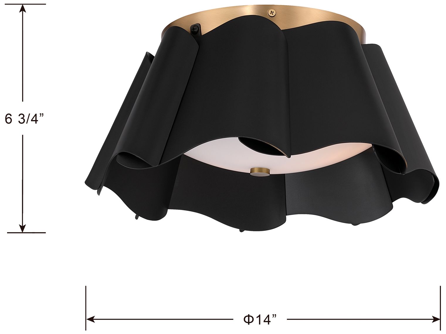 Minka Lavery Waveform 3-Light 14-in Bronze and Brass Flush Mount with Shade