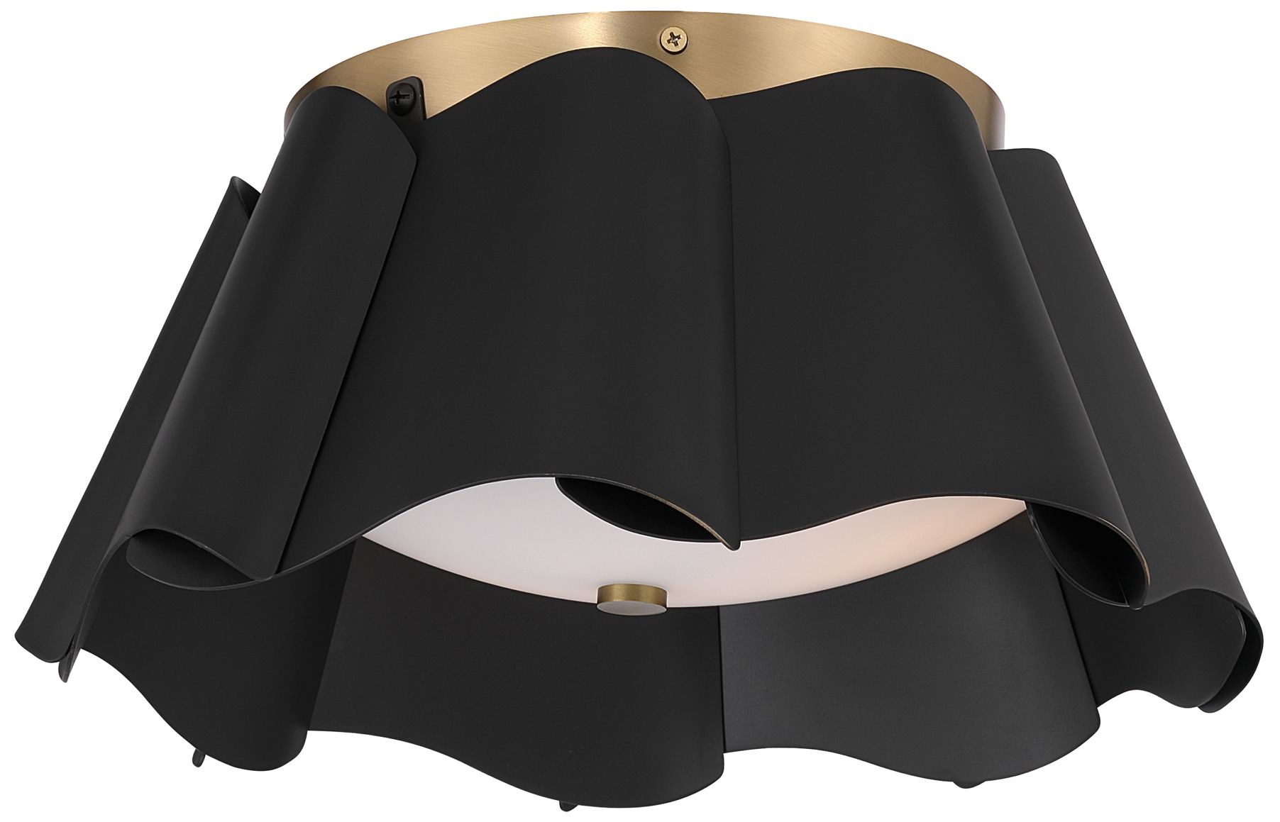 Minka Lavery Waveform 3-Light 14-in Bronze and Brass Flush Mount with Shade