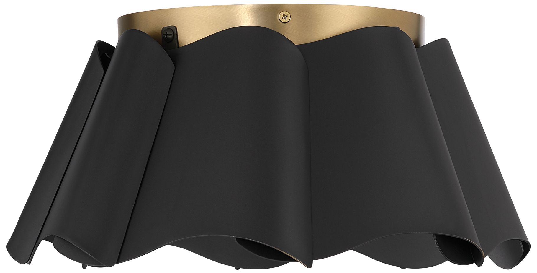 Minka Lavery Waveform 3-Light 14-in Bronze and Brass Flush Mount with Shade