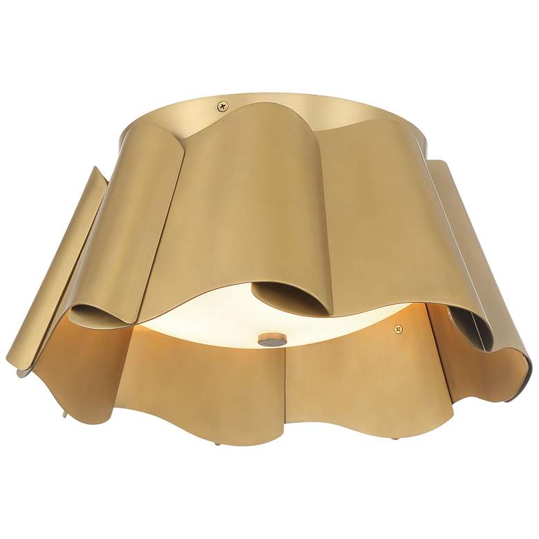 Image 1 Minka-Lavery Waveform 3-Light 14-in Legacy Brass Indoor Flush Mount
