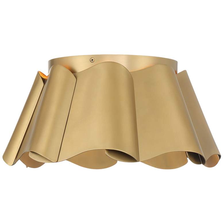 Image 2 Minka-Lavery Waveform 3-Light 14-in Legacy Brass Indoor Flush Mount more views