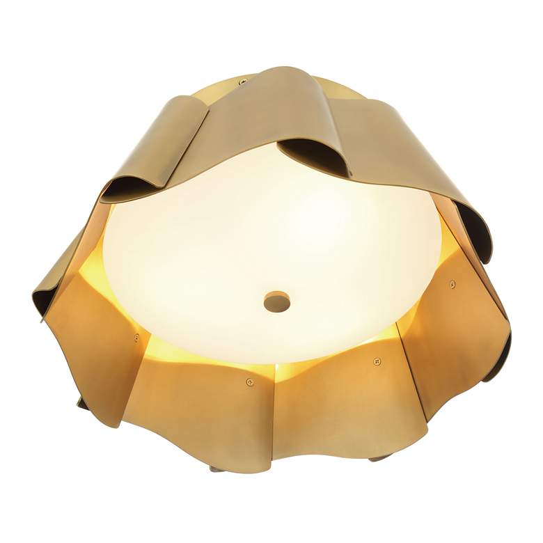 Image 3 Minka-Lavery Waveform 3-Light 14-in Legacy Brass Indoor Flush Mount more views
