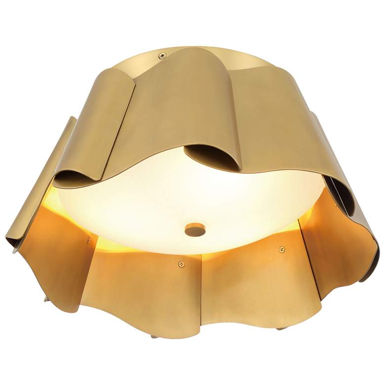Image 4 Minka-Lavery Waveform 3-Light 14-in Legacy Brass Indoor Flush Mount more views