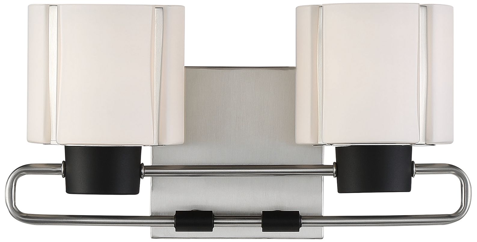Image 2 Minka-Lavery Waverly Plaza 2-Light Brush Nickel and Coal Black Vanity Light