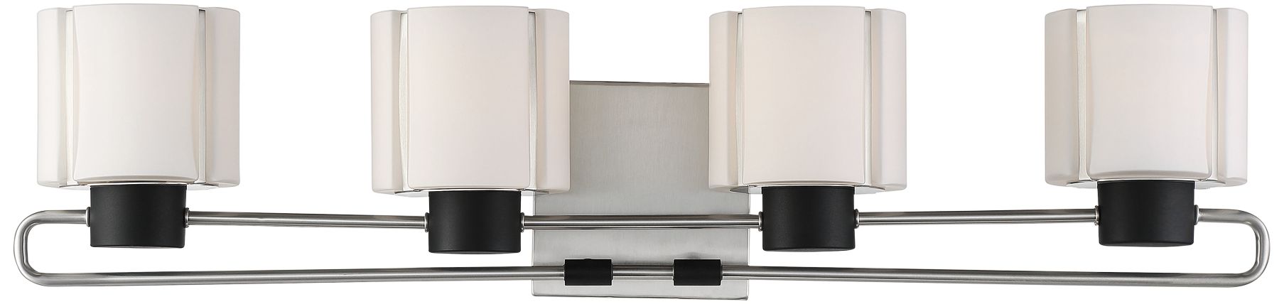 Minka-Lavery Waverly Plaza 4-Light Brush Nickel and Coal Black Vanity Light