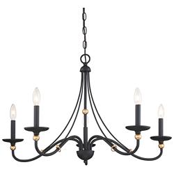 Minka-Lavery Westchester 34" Wide 5-Light Coal and Gold Chandelier