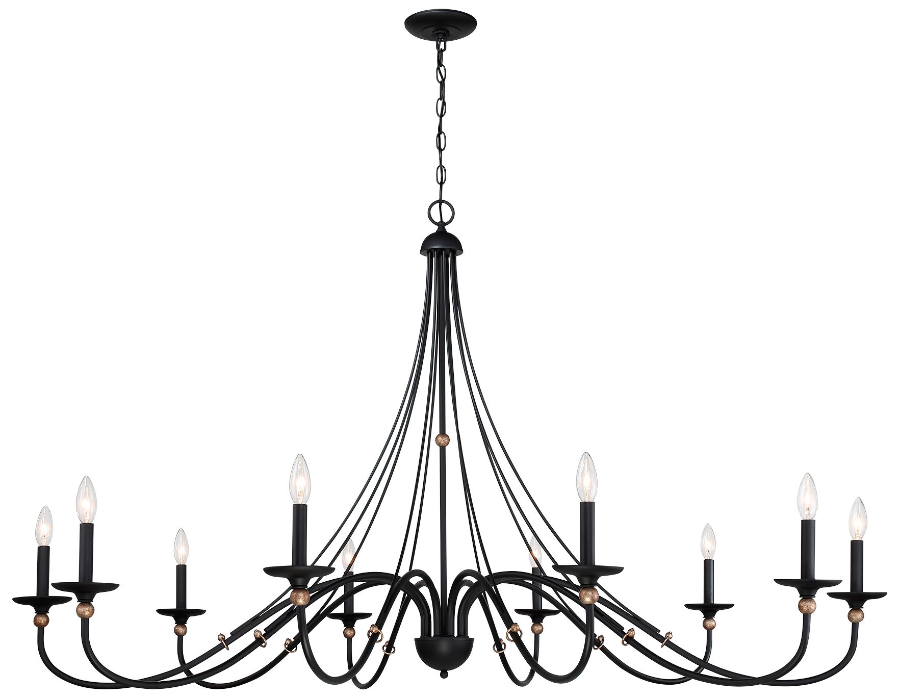 Minka Lavery Westchester County 10-Light Sand Coal and Gold Leaf Chandelier