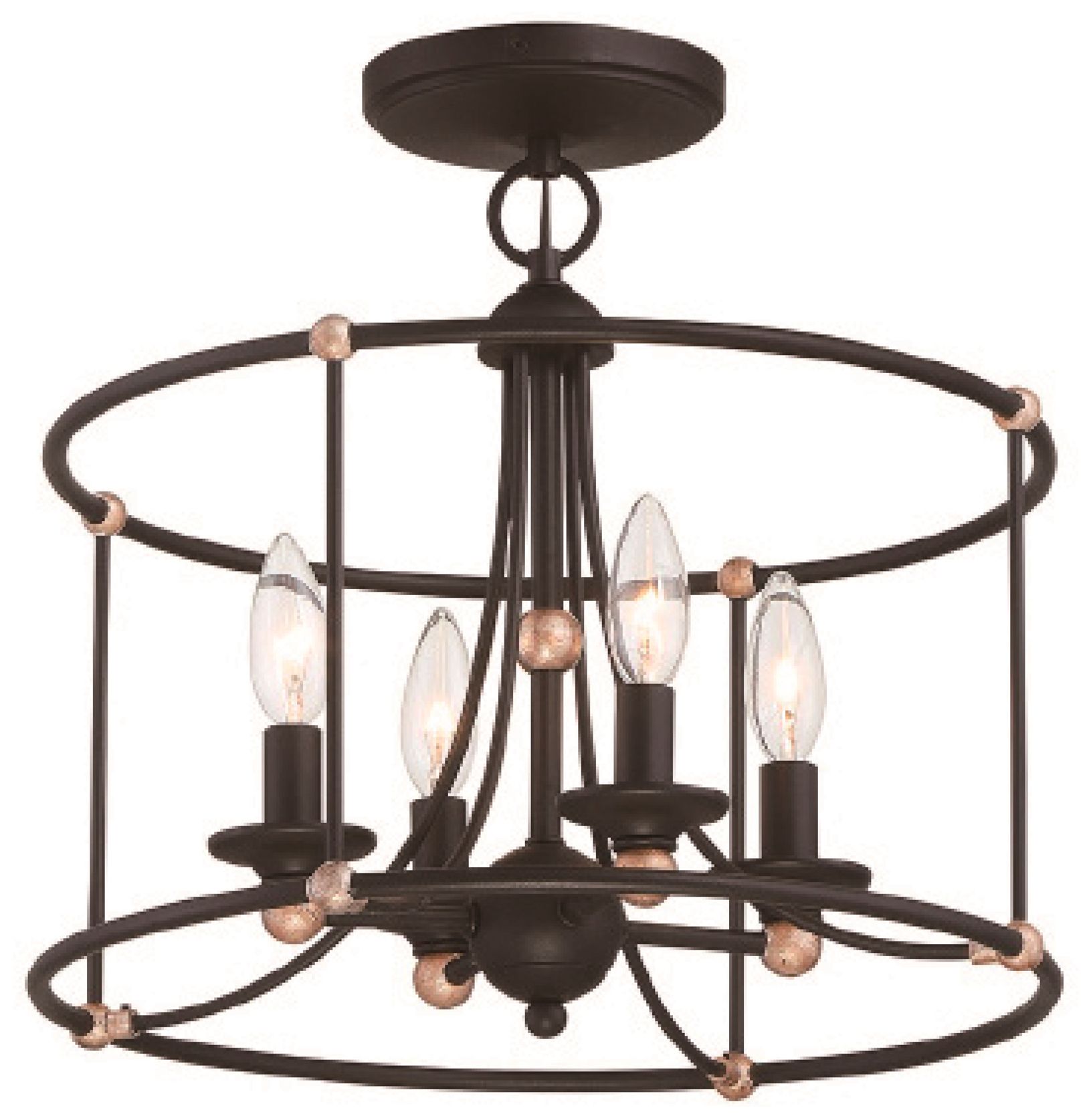 Minka-Lavery Westchester County 4-Light Sand Coal Semi-Flush
