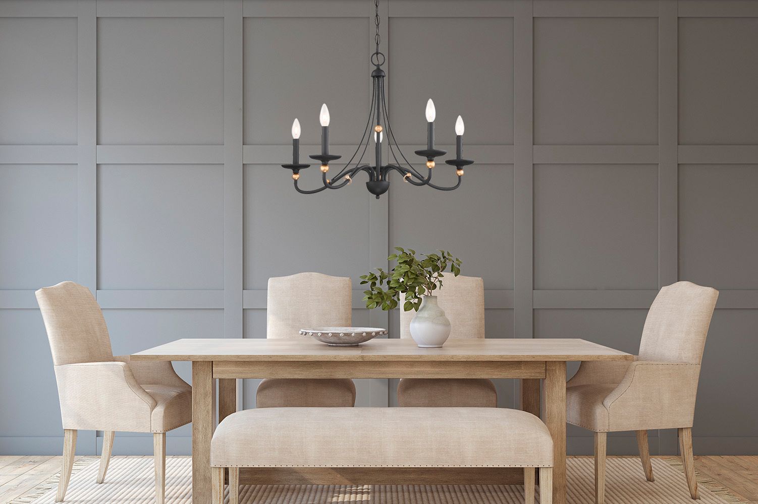 Image 4 Minka-Lavery Westchester County 5-Light Coal and Gold Leaf Chandelier more views