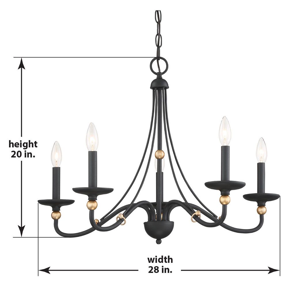 Image 7 Minka-Lavery Westchester County 5-Light Coal and Gold Leaf Chandelier more views