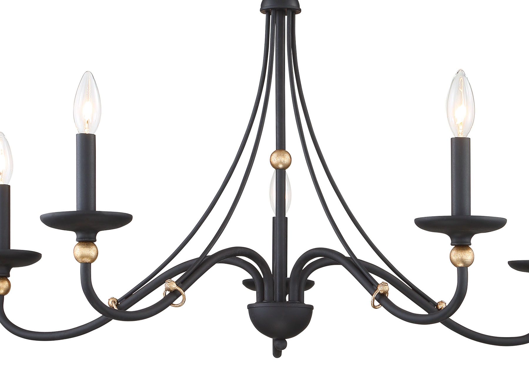 Image 3 Minka-Lavery Westchester County 5-Light Coal with Gold Leaf Chandelier more views