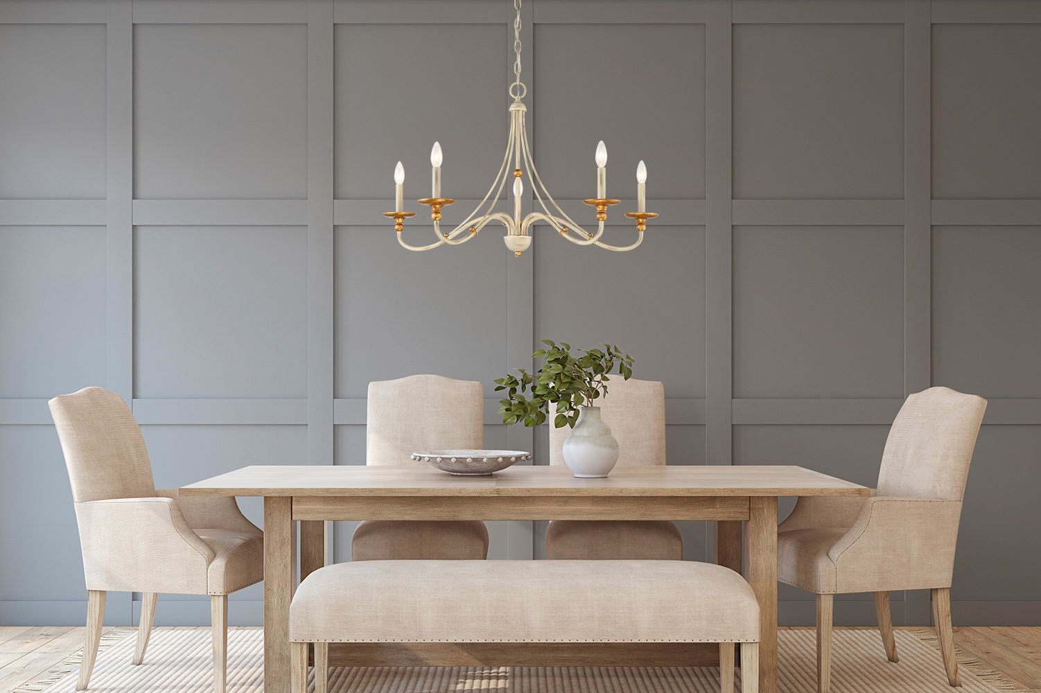 Image 4 Minka-Lavery Westchester County 5-Light Farmhouse White Chandelier more views