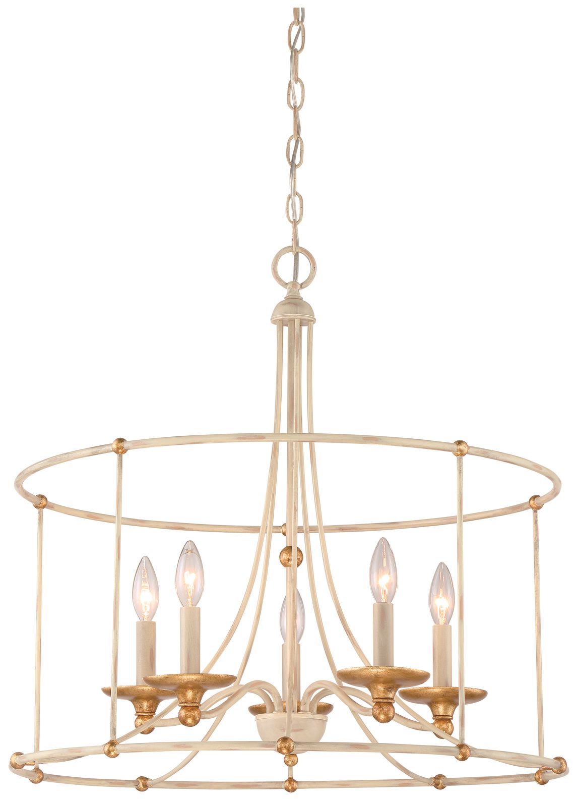 Minka-Lavery Westchester County 5-Light Farmhouse White Round Chandelier