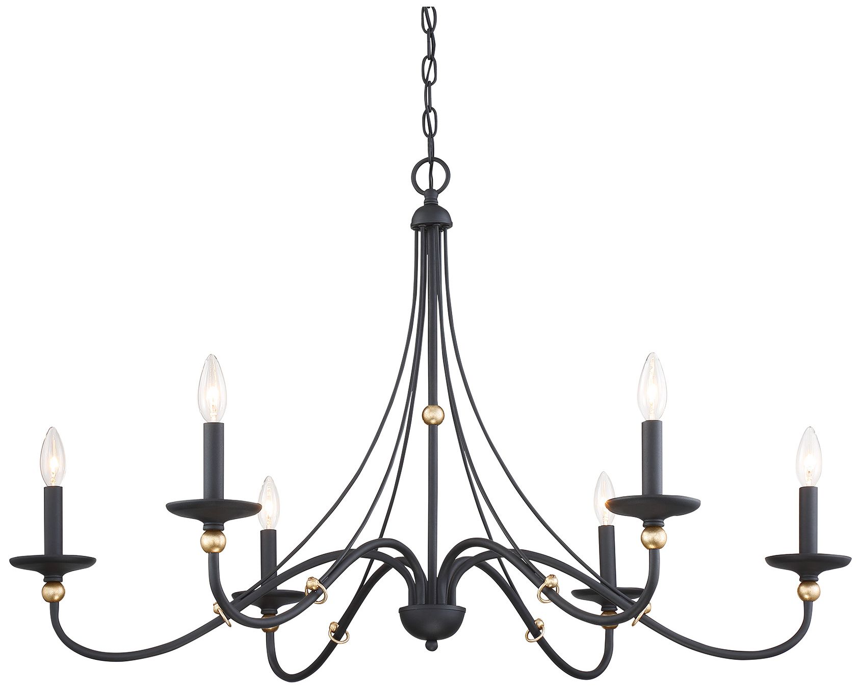 Image 3 Minka Lavery Westchester County 6-Light Black and Gold Chandelier