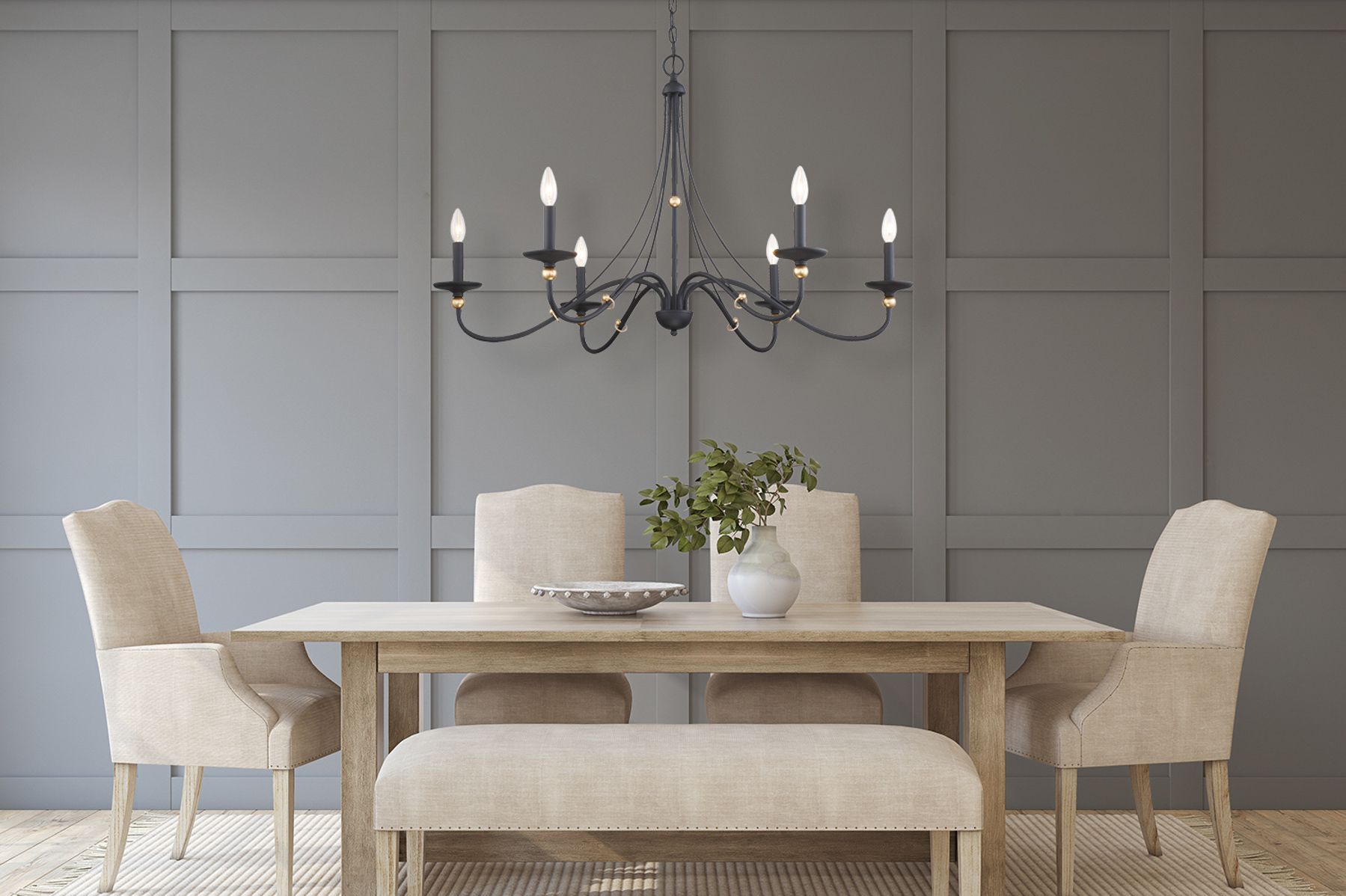 Image 7 Minka Lavery Westchester County 6-Light Black and Gold Chandelier more views