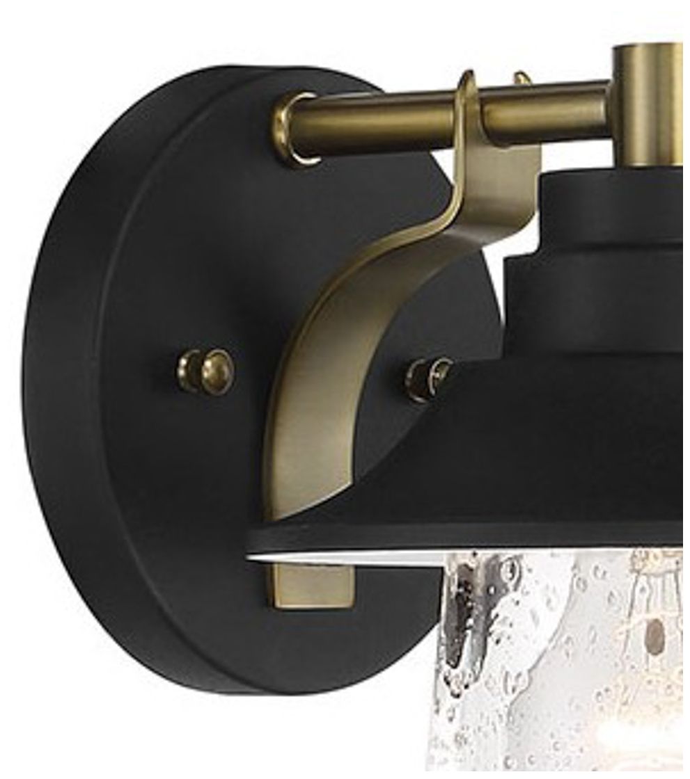 Image 3 Minka-Lavery Westfield Manor 1-Light Sand Black and Soft Brass Vanity Light more views