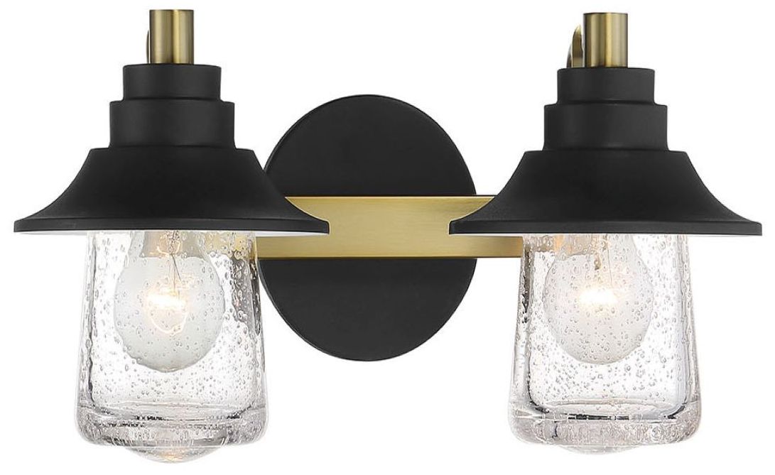 Minka-Lavery Westfield Manor 2-Light Sand Black and Soft Brass Vanity Light