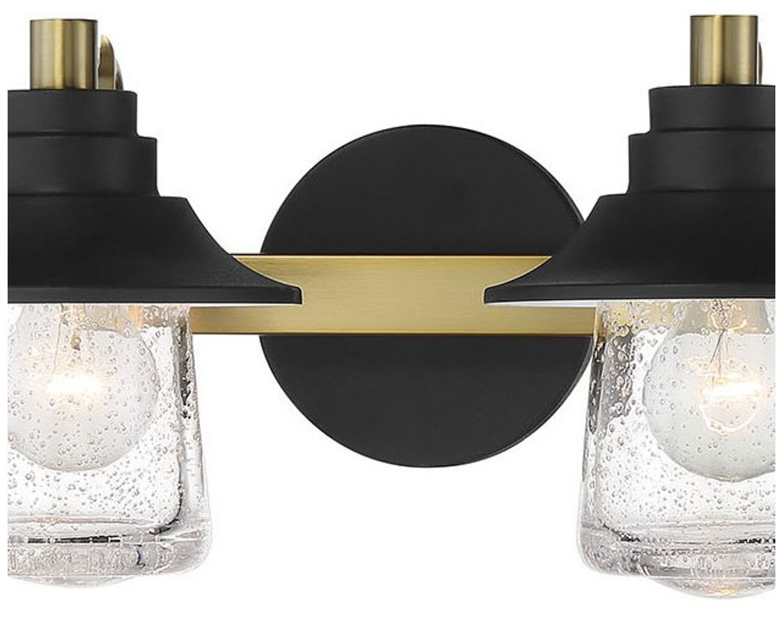 Image 2 Minka-Lavery Westfield Manor 2-Light Sand Black and Soft Brass Vanity Light more views