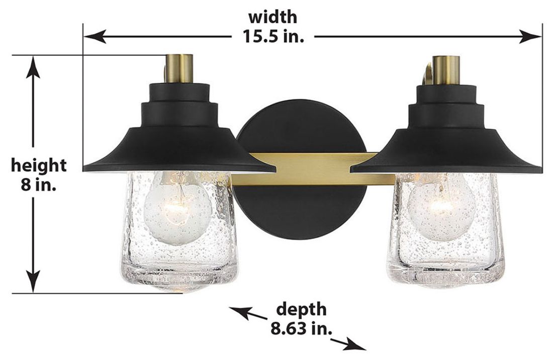 Image 5 Minka-Lavery Westfield Manor 2-Light Sand Black and Soft Brass Vanity Light more views
