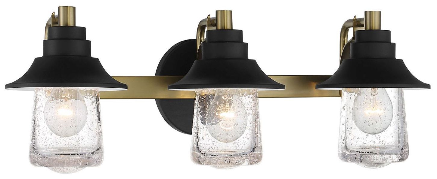Thumbnail1 of Minka-Lavery Westfield Manor 3-Light Sand Black and Soft Brass Vanity Light
