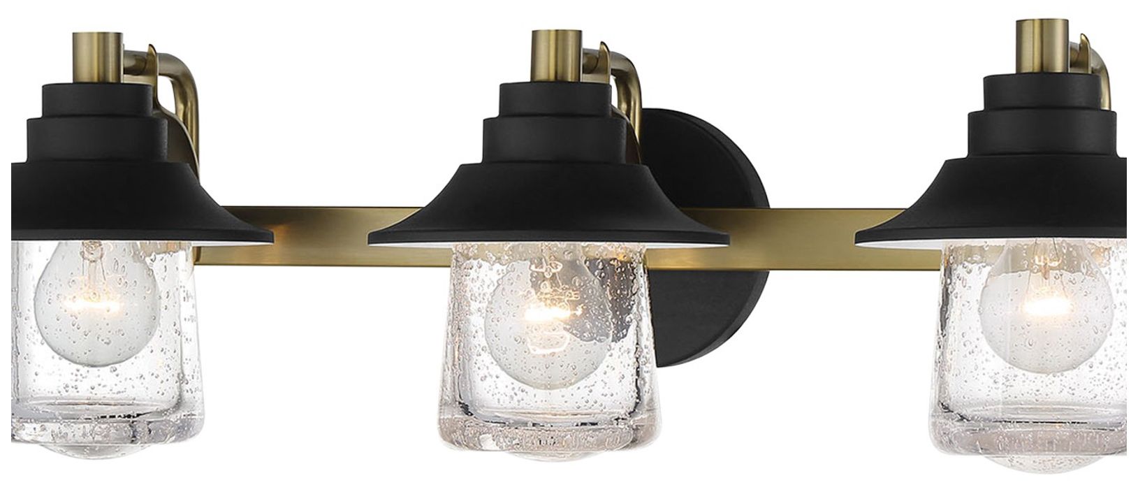 Thumbnail2 of Minka-Lavery Westfield Manor 3-Light Sand Black and Soft Brass Vanity Light more views