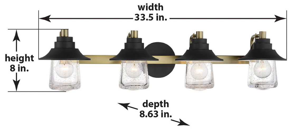 Image 5 Minka-Lavery Westfield Manor 4-Light Sand Black and Soft Brass Vanity Light more views