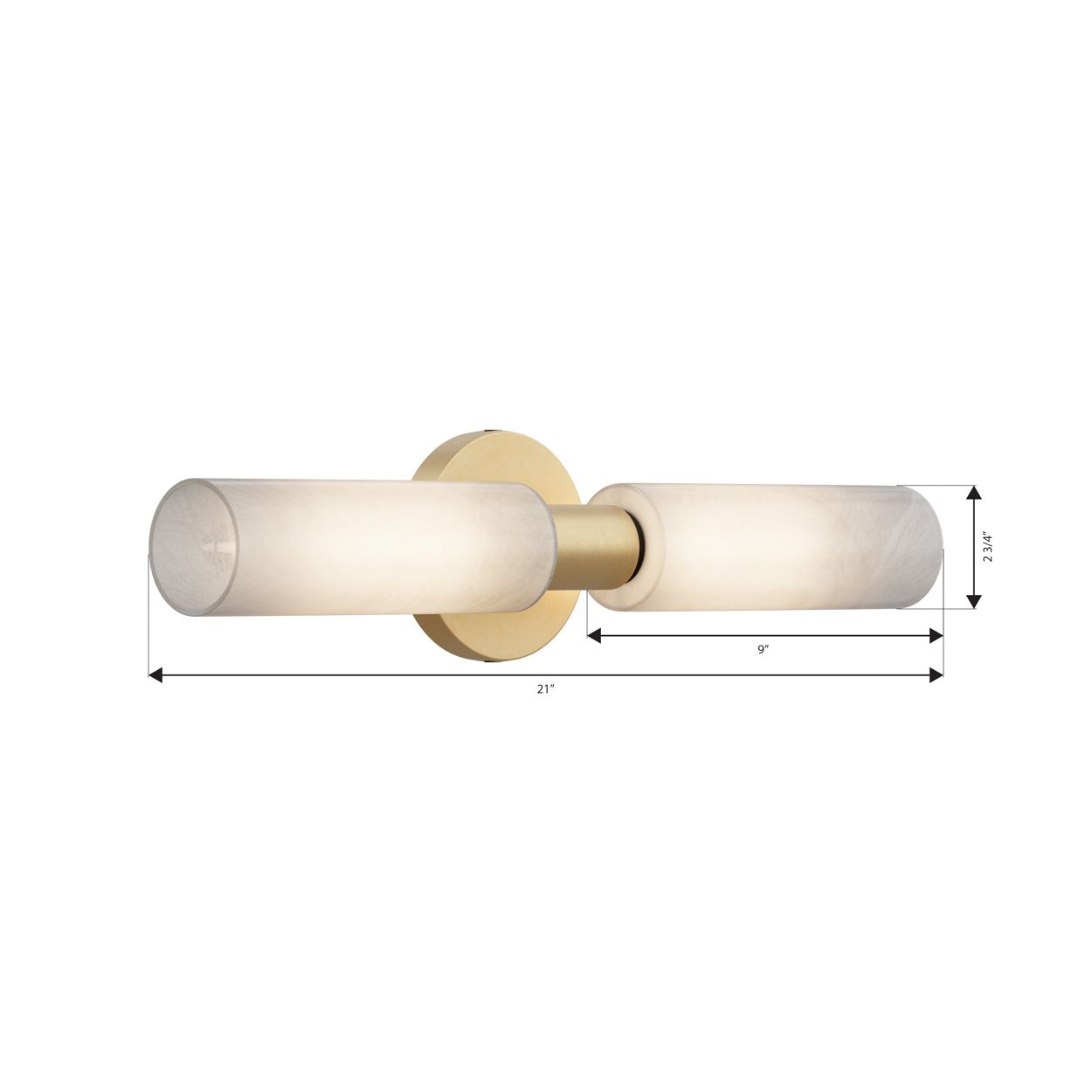 Minka Lavery Wexmere 2-Light 21-in Brass and Black Vanity Light with Shades