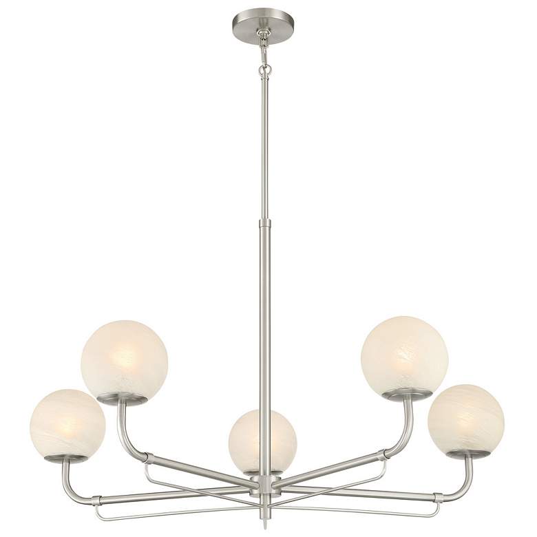 Image 1 Minka-Lavery Whitehall 5-Light 38-in Brushed Nickel Indoor Chandelier